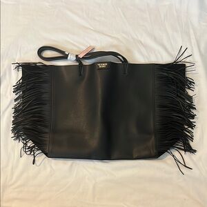 Victoria's Secret Black Fringe Tote Bag